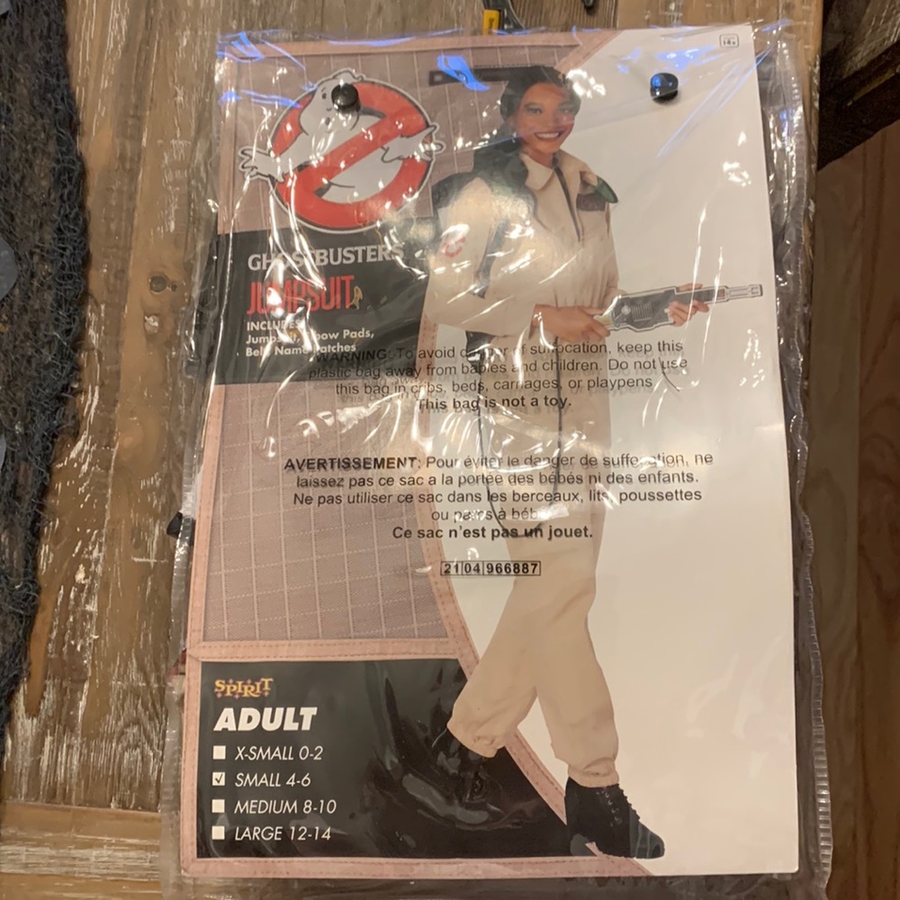 Adult size small 4-6 ghostbusters jumpsuit.